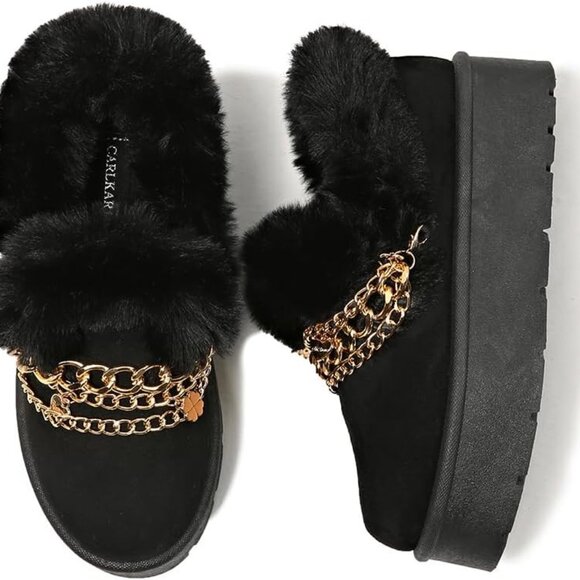 Carlkarida Furry Platform Snow Boots Size 9 - Picture 2 of 2